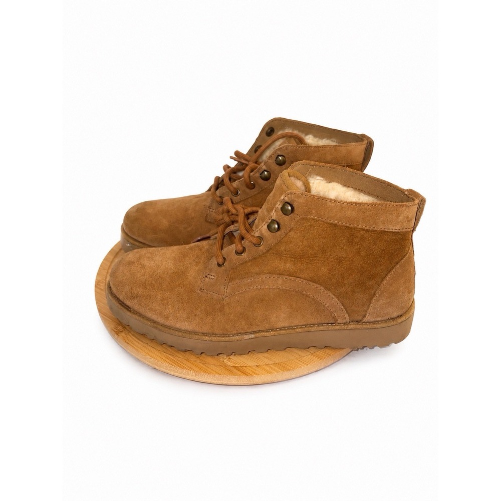 UGG Bethany Women's Boots Size 8.5 Brown Suede Sheepskin Lace Up Ankle Boots